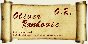 Oliver Ranković vizit kartica